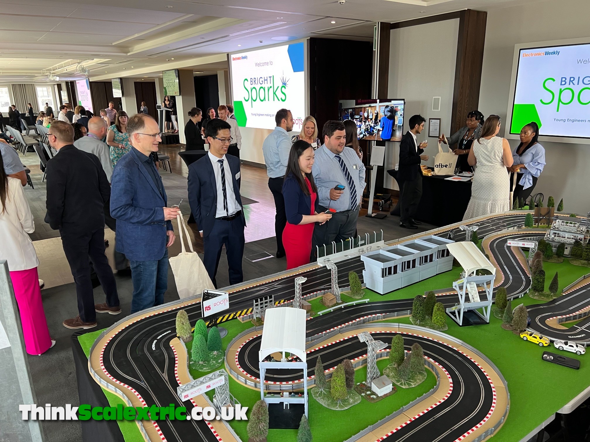 RS Components Bright Sparks Awards 2022 scalextric hire event