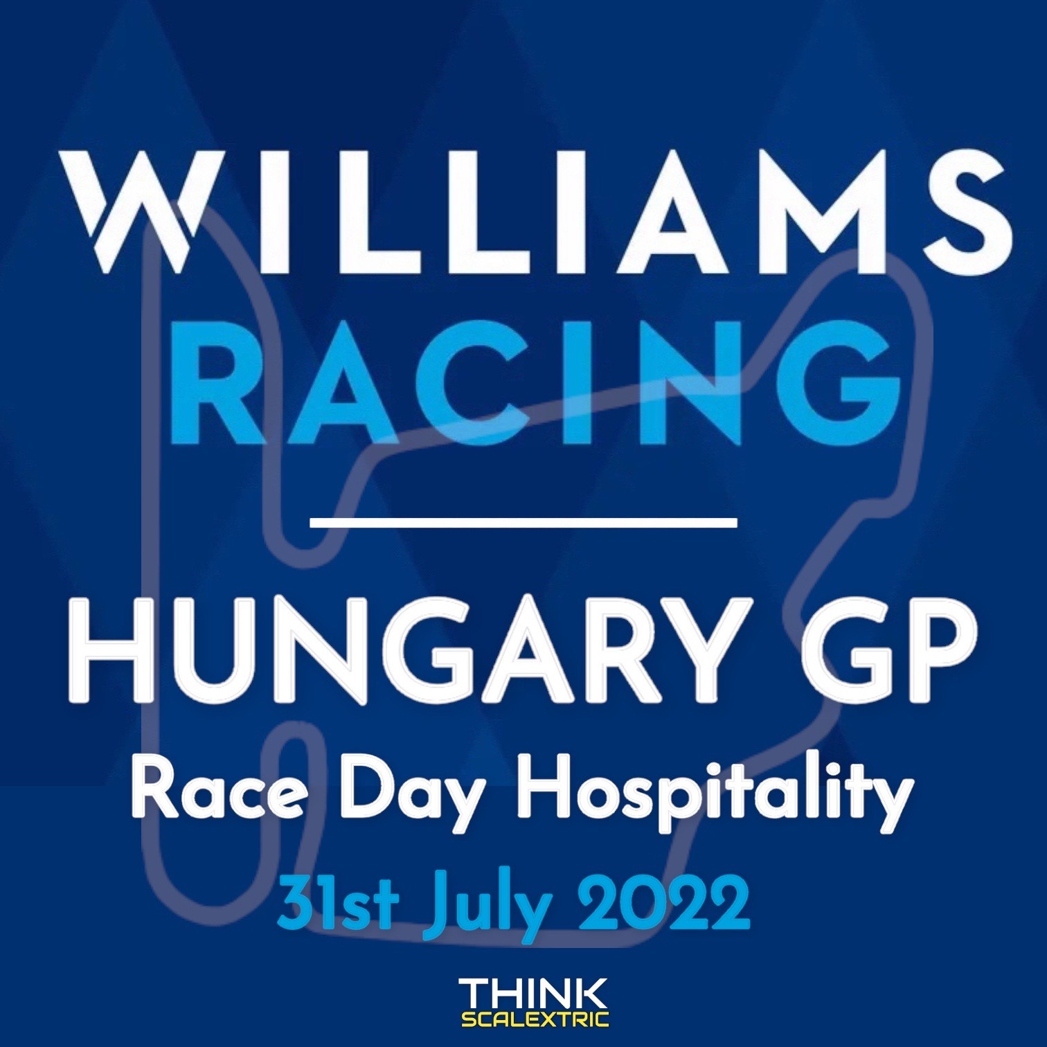 williams racing race day hospitality hungary f1 gp 2022 giant scalextric bespoke track build