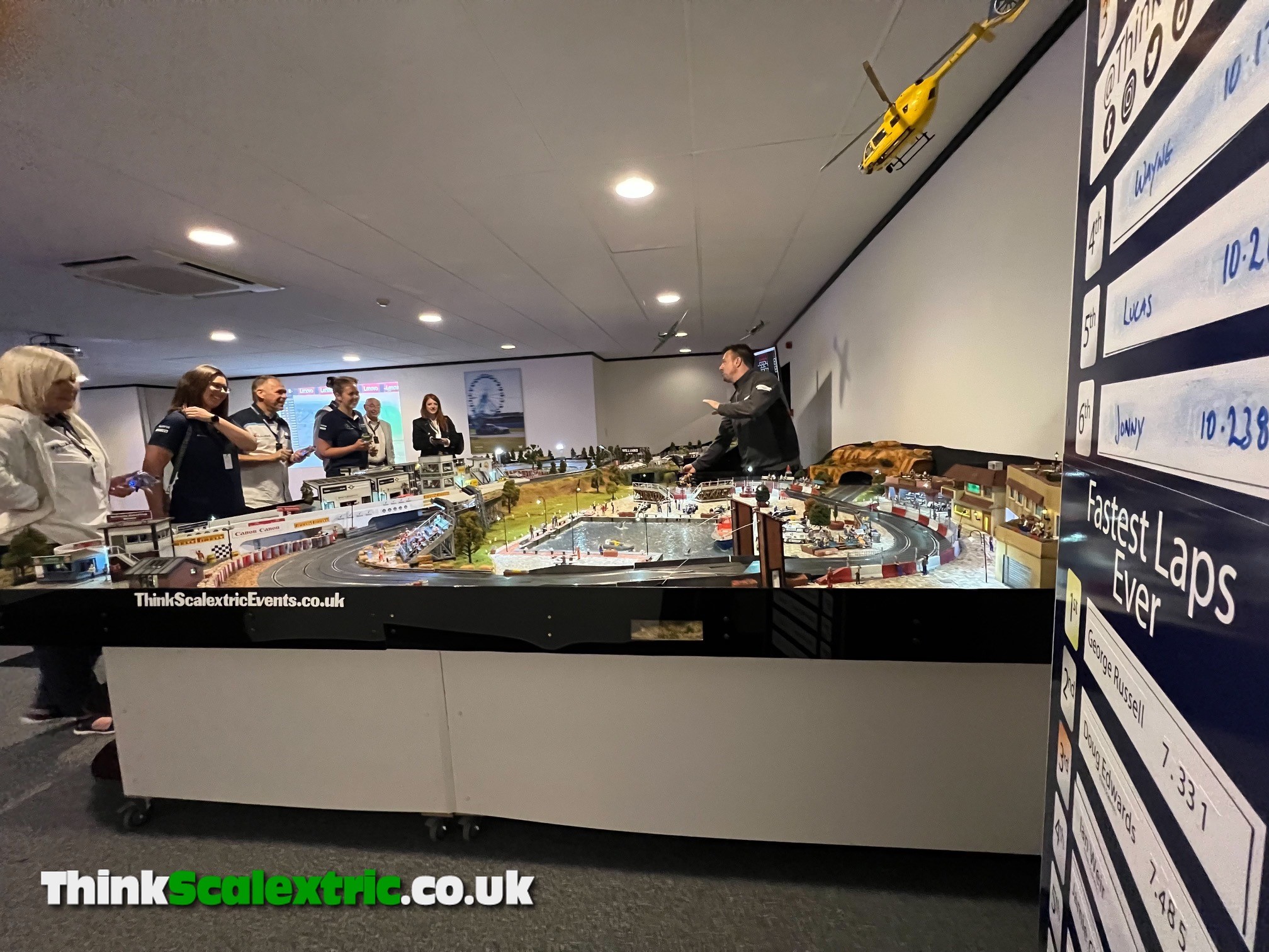 williams racing race day hospitality silverstone f1 gp 2022 giant scalextric bespoke track build