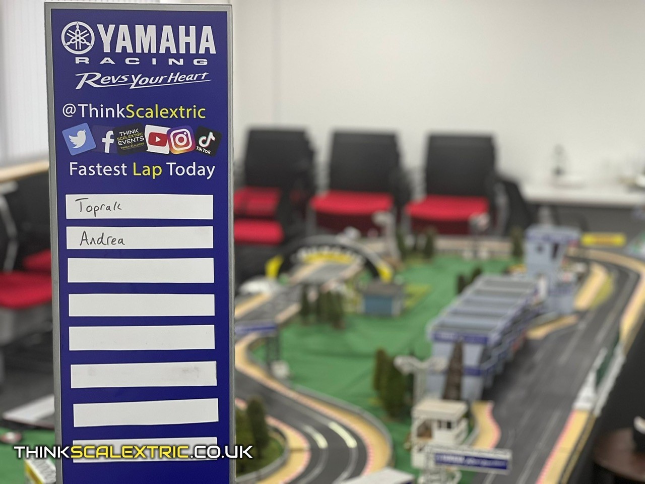 Yamaha staff day world superbikes aug 2022 bespoke scalectric event hire