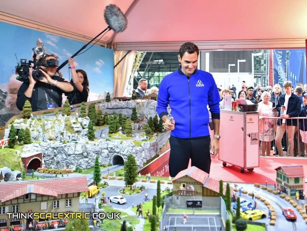 switzerland swiss tourism laver cup 2022 bespoke scalextric slot car hill climb track roger federer