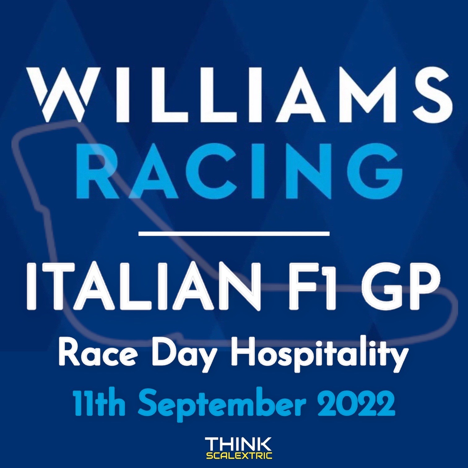williams racing race day hospitality italian f1 gp 2022 giant scalextric bespoke track build