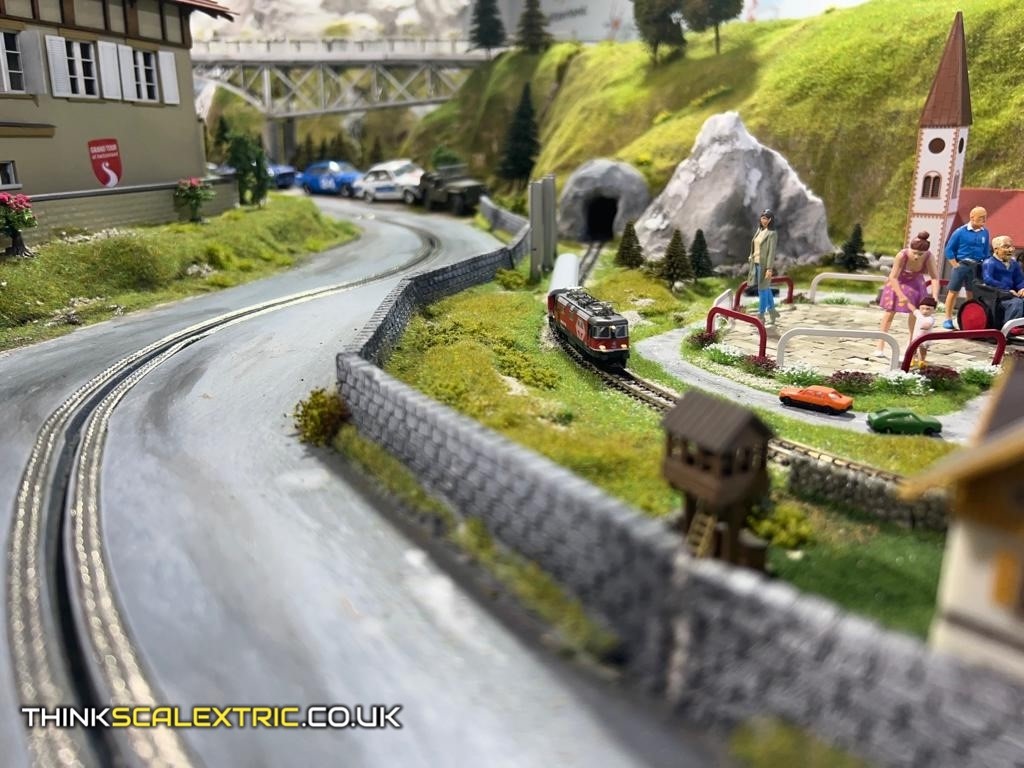 bespoke scalextric slot car hill climb track 2022 switzerland tourism goodwood laver cup