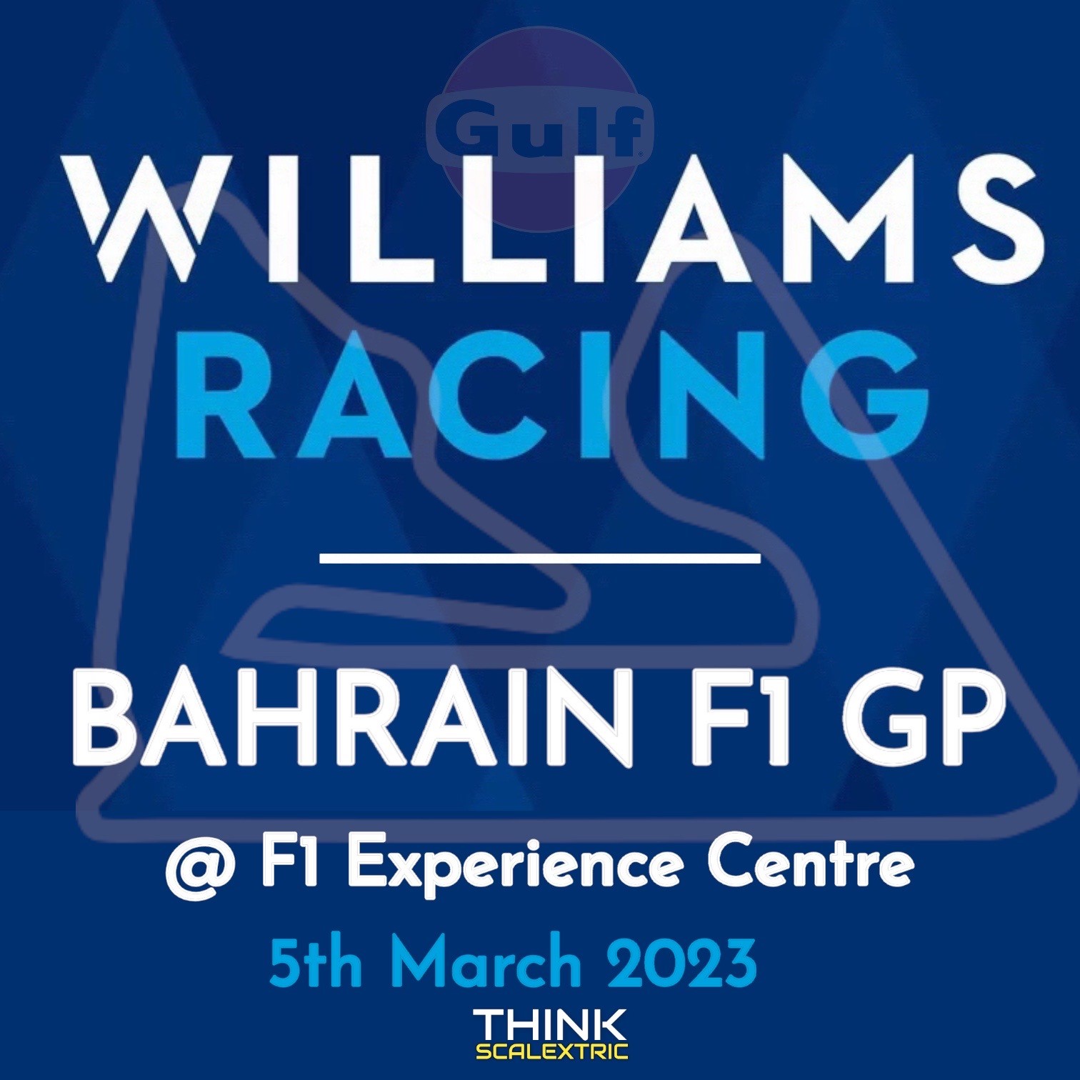 williams f1 racing race day hospitality bahrain f1 2023 gp blog logo giant scalextric bespoke track build