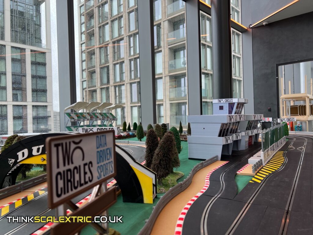 Two Circles March 2023 corporate scalextric slot car hire
