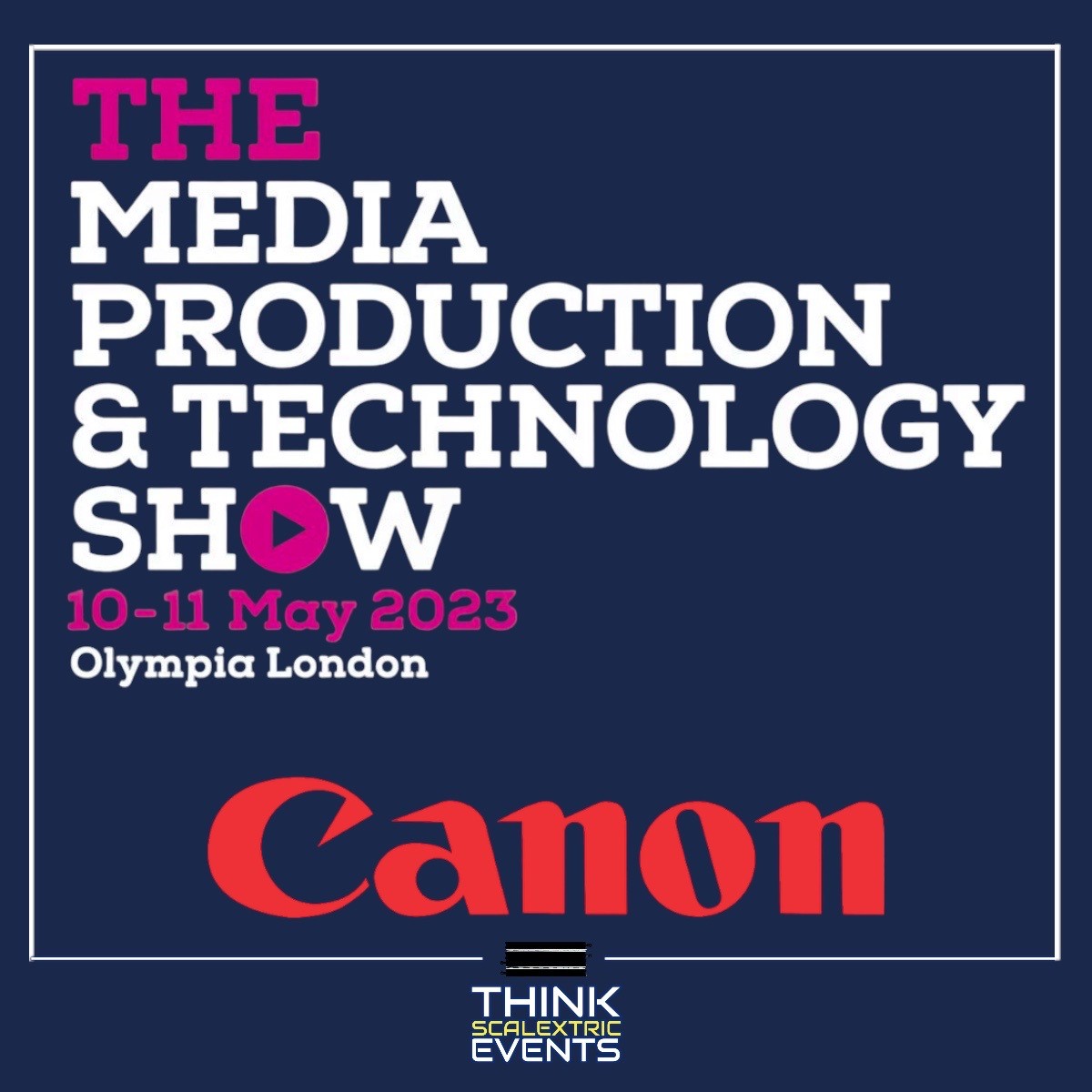 Canon uk the media production and technology show March 2023 corporate scalextric slot car hire