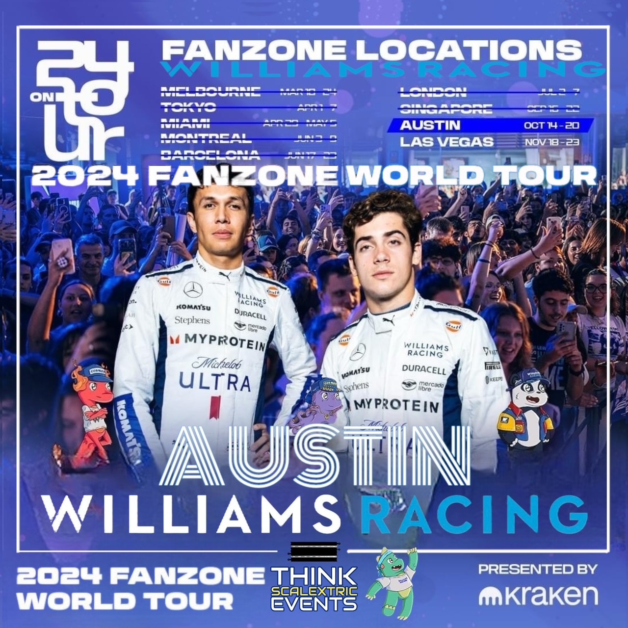 williams f1 racing kraken fan zone austin texas usa f1 2024 gp