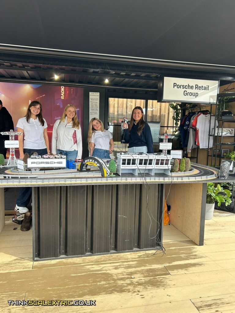 Megaphonics 2025 porsche boxengasse bicester giant scalextric bespoke track build 01