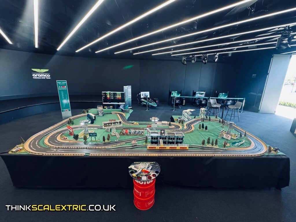 Aston Martin F1 Friends and Family Weekend Silverstone HQ April 2026 corporate giant scalextric event hire
