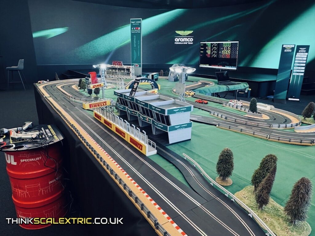 Aston Martin F1 Friends and Family Weekend Silverstone HQ April 2026 corporate giant scalextric event hire