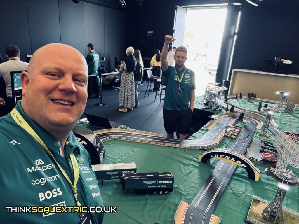 Aston Martin F1 Friends and Family Weekend Silverstone HQ April 2026 corporate giant scalextric event hire