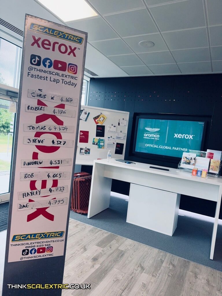 xerox uxbridge june 2026 corporate scalextric event hire